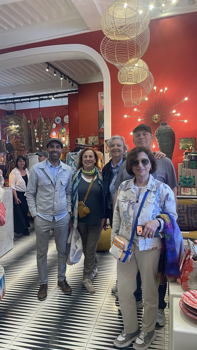 Travelers inside Marrakech souks